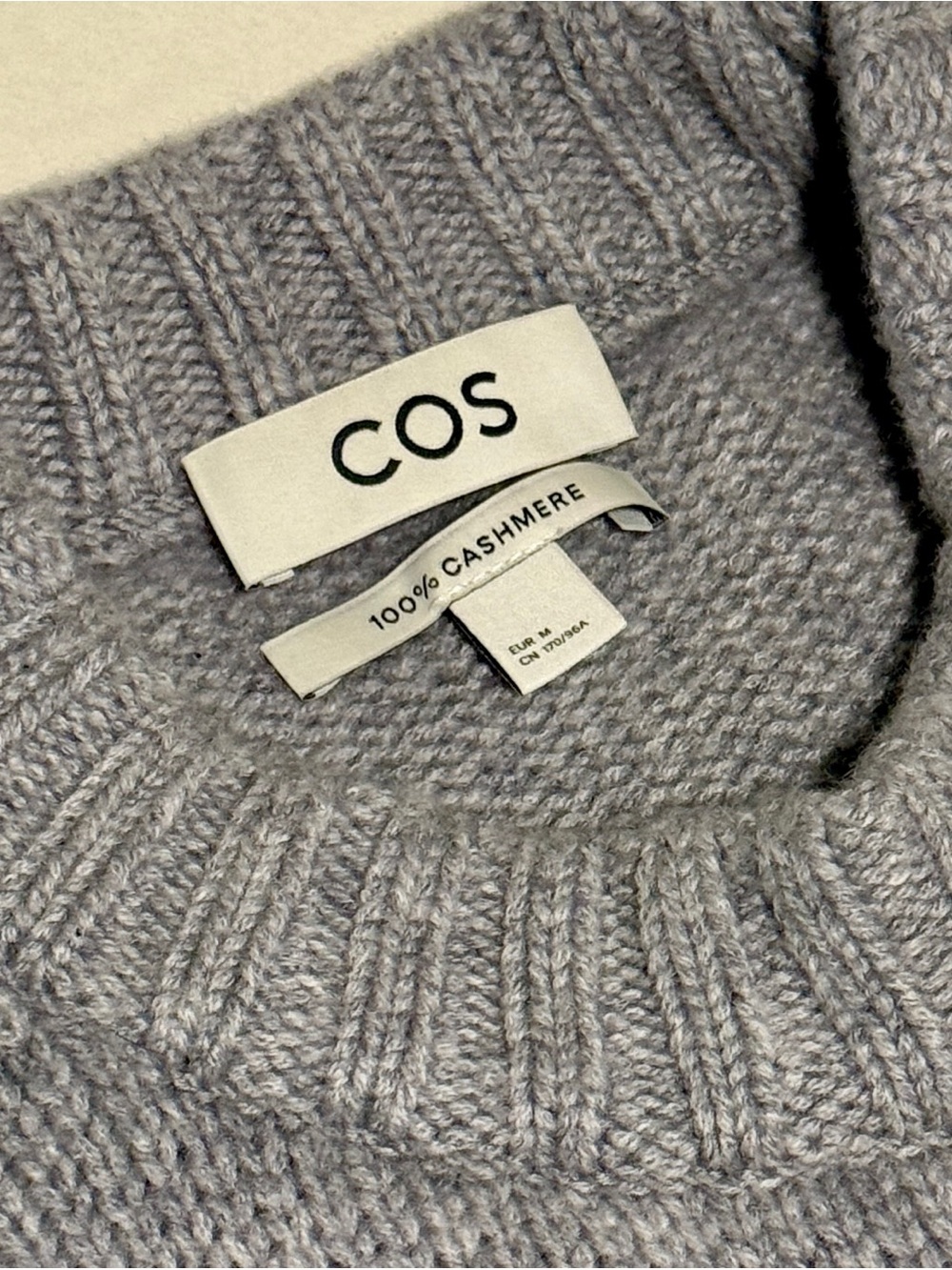 Cos Chunky Cashmere Crew Neck Sweater M Grey